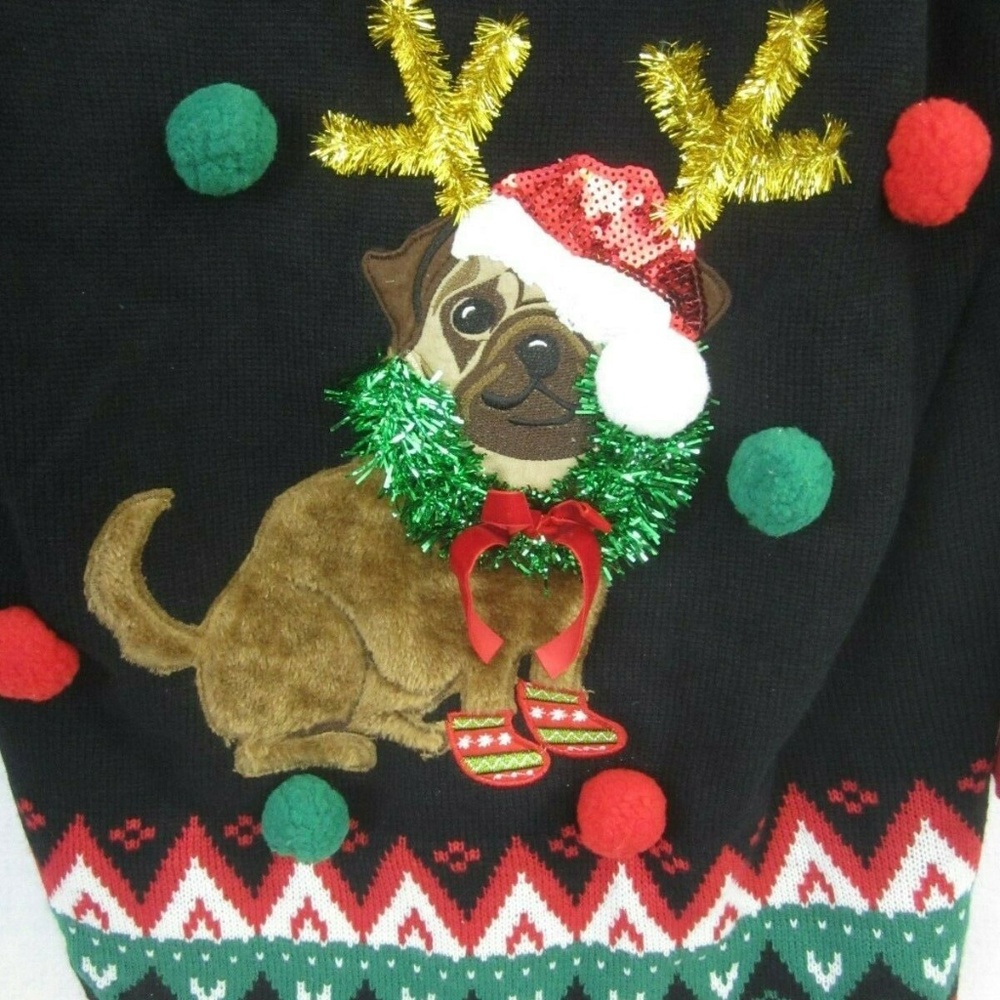 Ugly Christmas Sweater funny pug bull dog - Picture 8 of 8